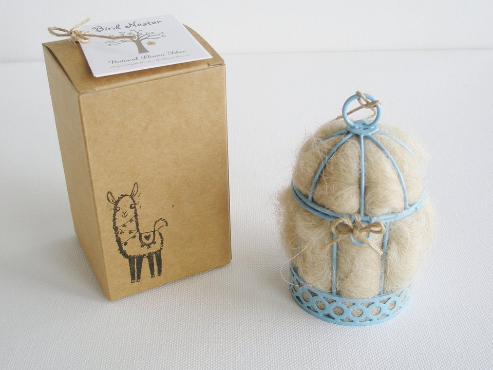Gender Reveal, Baby Shower Favor, Small Bird Nester, Isolation Gift, Llama Fibre Nest Building Material, Blue or Pink
