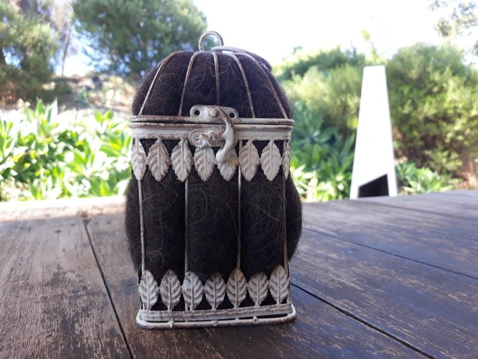 Birdcage Bird Nester, Llama Fibre, Nesting Material for Native Birds, Garden Gift for Mother, Bird Gift, Decorative Vintage Bird Cage