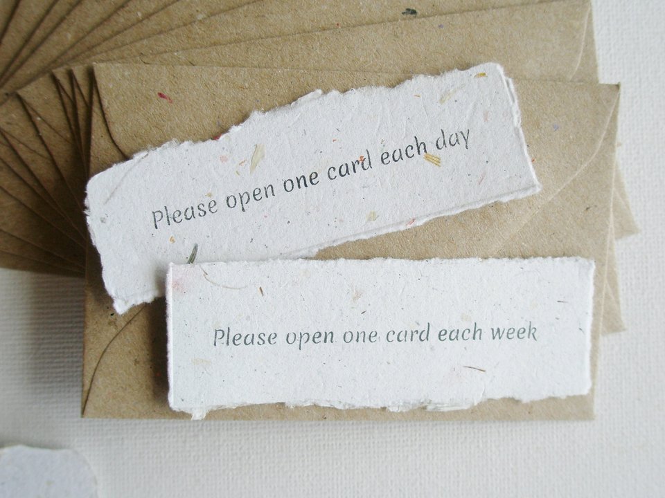 I Miss You Notes with Envelopes. Handmade Recycled Paper Love Messages. Mini Sentiment Cards for Long distance relationship