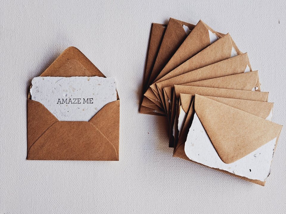 10 Mini Motivation Cards with Envelopes for Teachers, Handmade Recycled Paper Parent Notes for students, mentor encouragement or inspiration