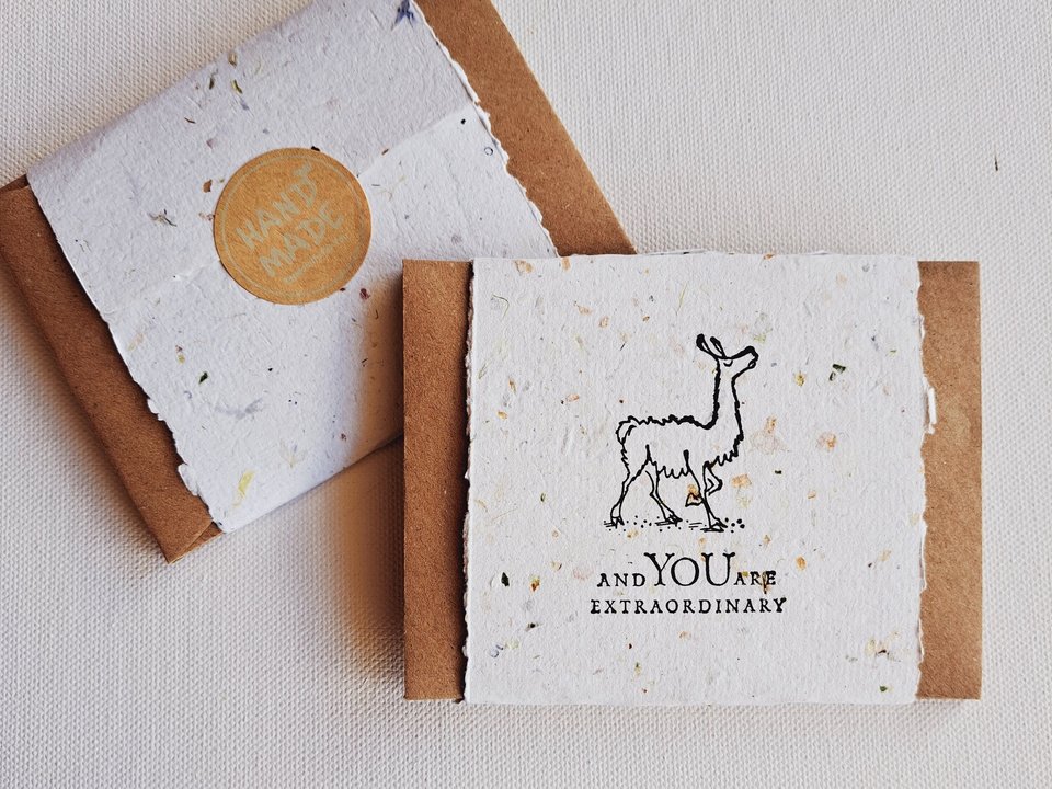 10 Mini Motivational Cards with Envelopes, Handmade Recycled Paper Notes for students from Teachers.