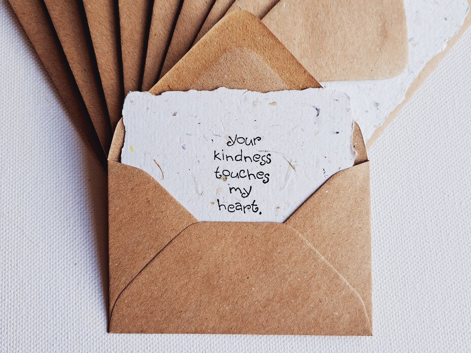 Thank you card and envelope