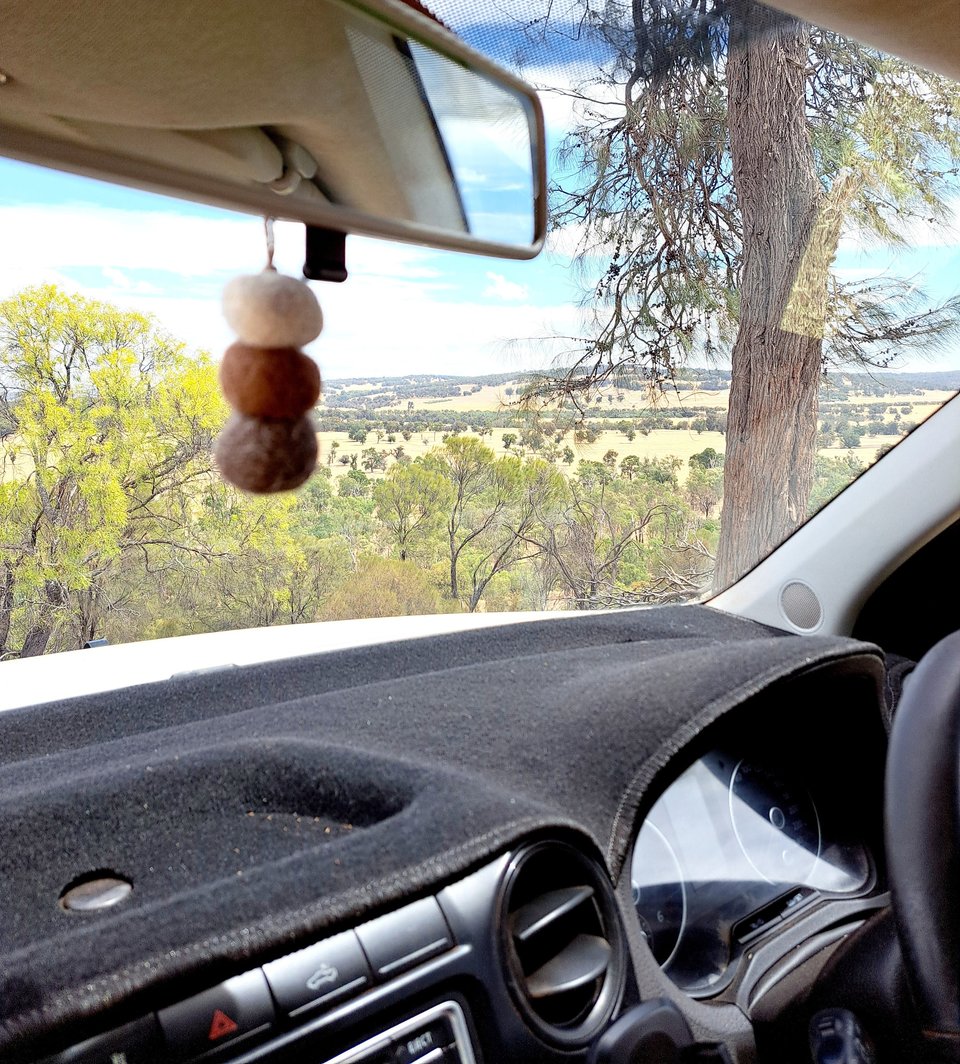 Hairy Llama Balls. Handmade Car Mirror Dangle Diffuser. BYO scent or essential oil