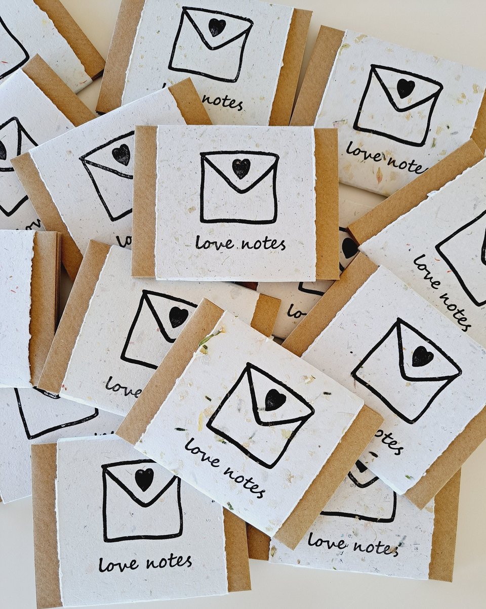 Mini Love Note Set with 10 Message Papers and Envelopes for Valentines Day