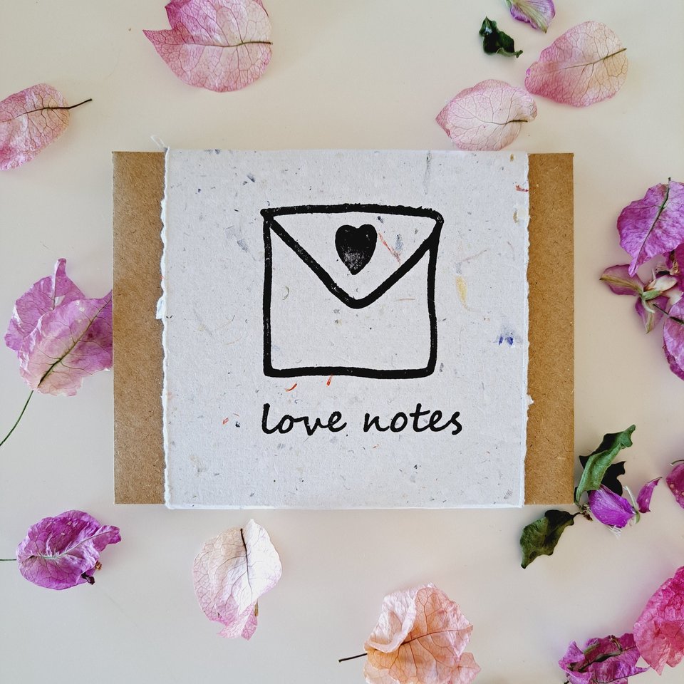 Mini Love Note Set with 10 Message Papers and Envelopes for Valentines Day
