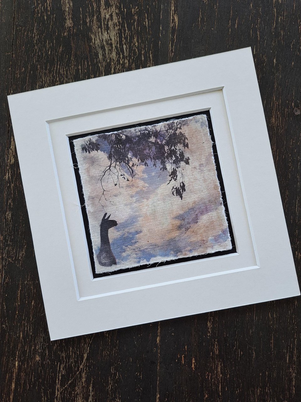 Miniature llama artwork "Silhouette"