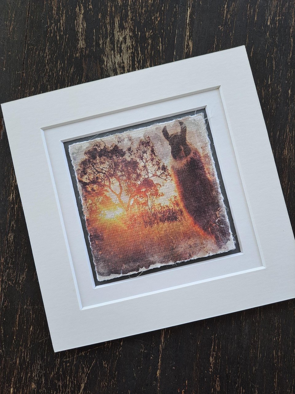 Miniature llama artwork "Sunlit Paddock"