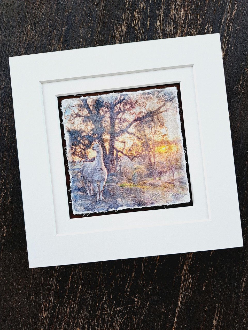 Miniature llama art "Distraction in the Distance"
