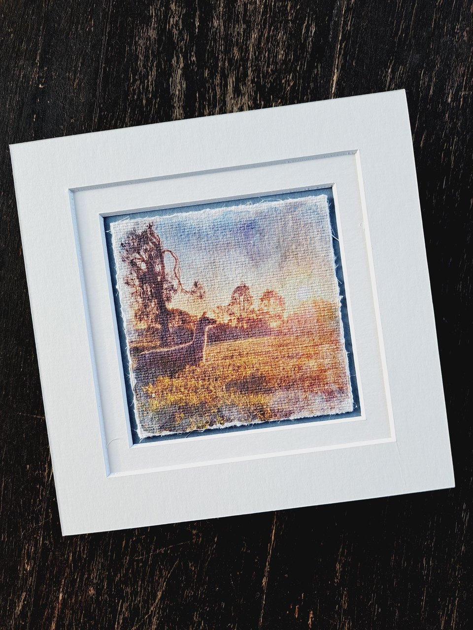 Miniature llama art f"Sunlit Rest"