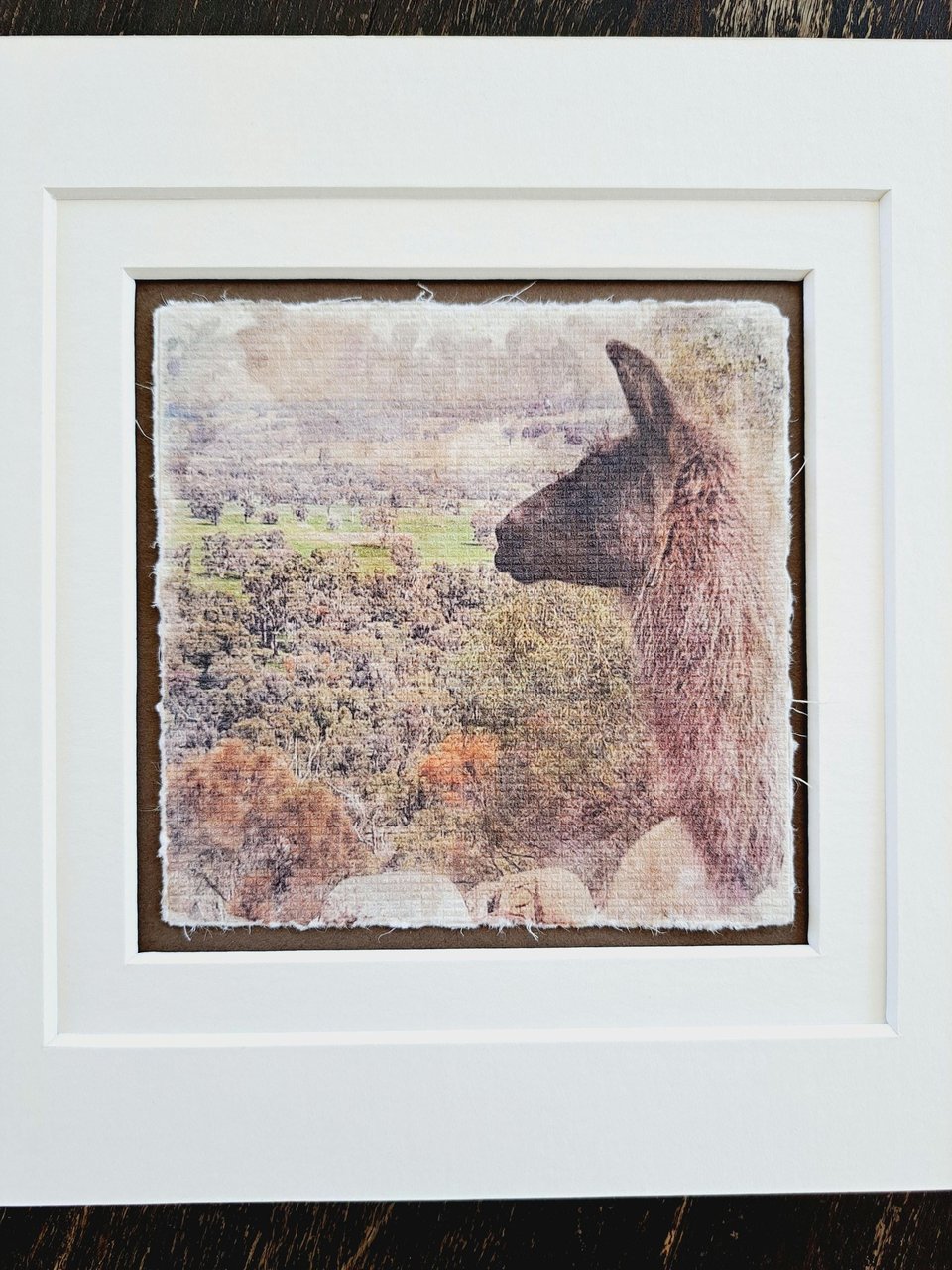 Miniature llama art print  "Herd Matriarch"