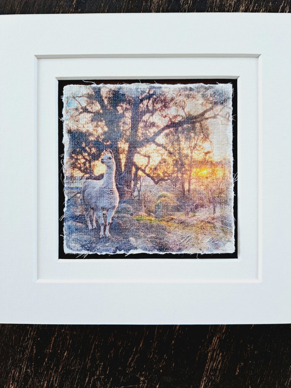 Miniature llama art "Distraction in the Distance"