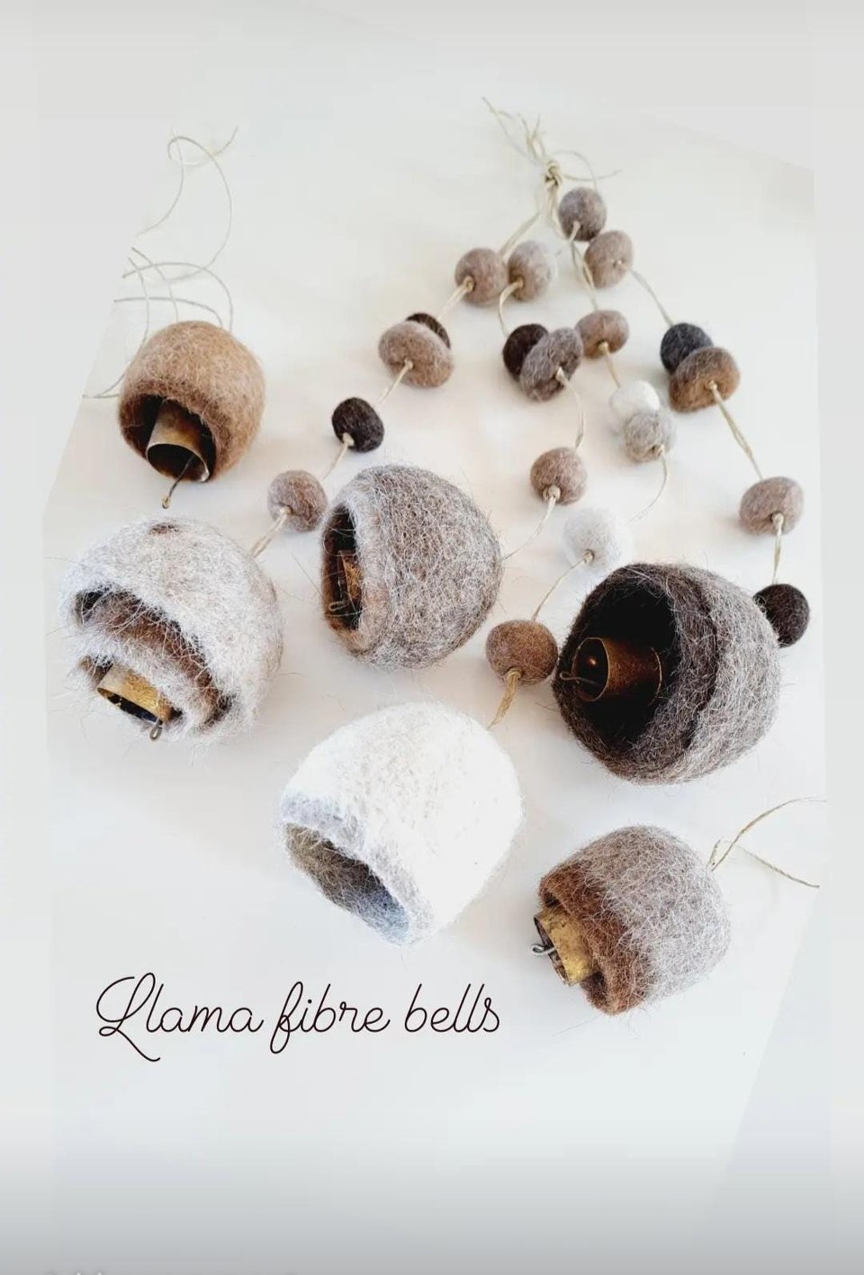 Llama Fibre Bell: Boho Nursery Decor, Rustic Children's Room