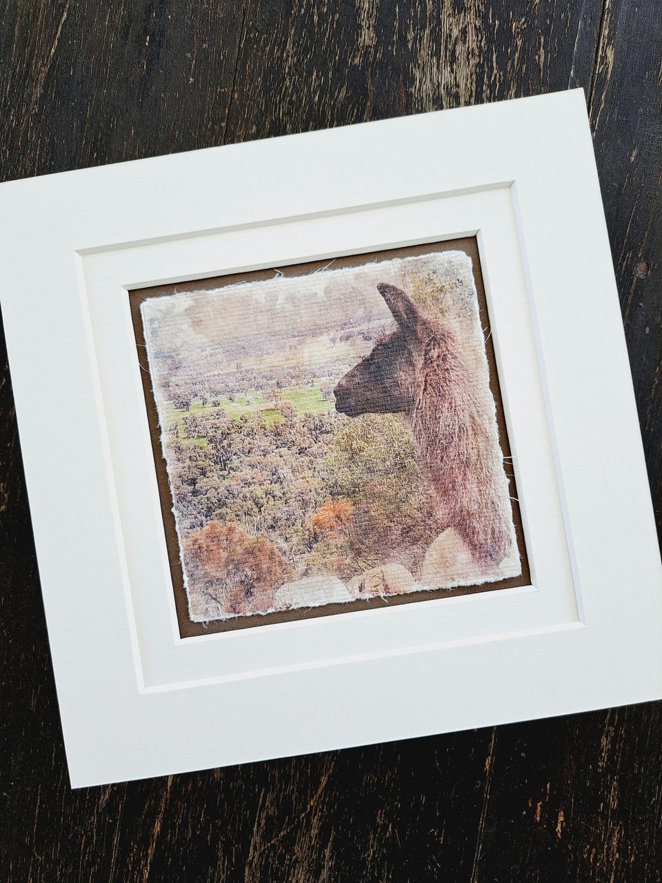 Miniature llama art print  "Herd Matriarch"