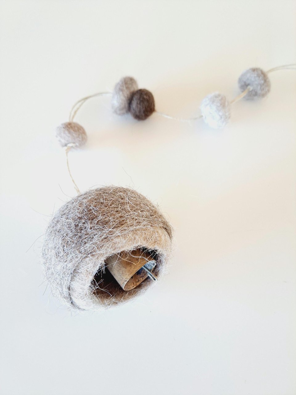 Llama Fibre Bell: Boho Nursery Decor, Rustic Children's Room