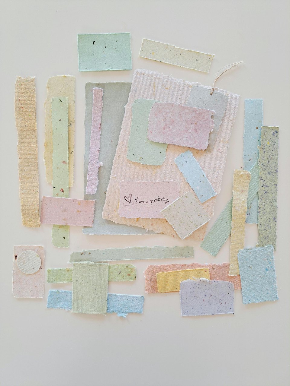 5 x random, mixed mystery packs of Handmade Recycled Collage Papers, Junk Journal papers, paper for scrapbooking, workshops, teachers