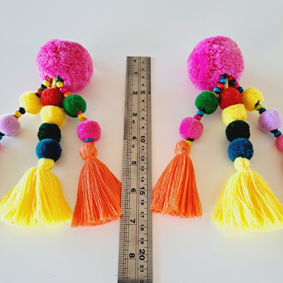 Colourful Llama and Alpaca Halter Pom poms