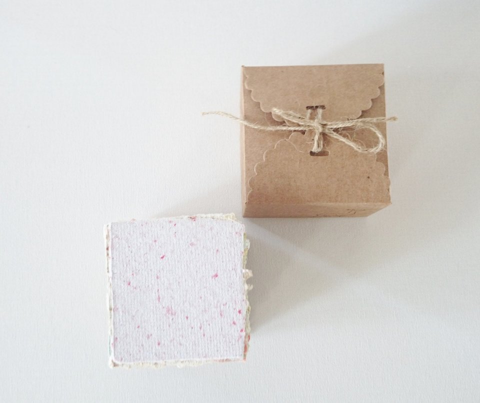 Hand-made Note Paper, Boxed, Hand Torn Recycled Paper, 100 sheets. Stocking Filler, gift boxed