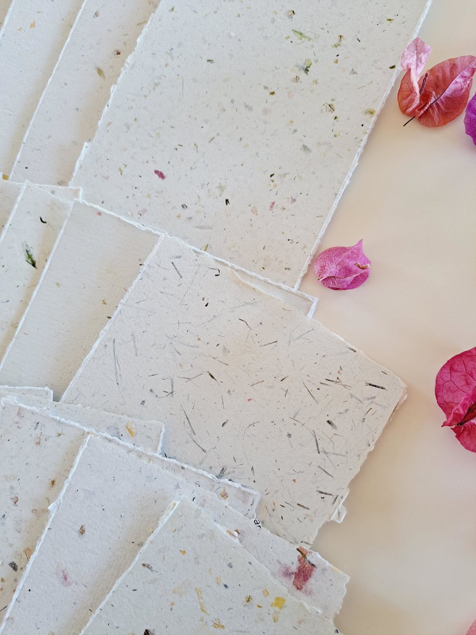 4 x 6" - 50 Sheets Hand made recycled Paper, Neutral Tones