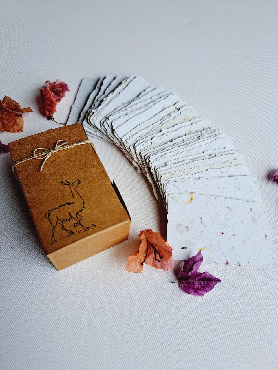 50 Handmade Recycled 2x3 Cards, Neutral, Blank Homemade Paper, Calling, Gift, Florist, Loyalty, Thank You, Letterpress, Wedding Place Card