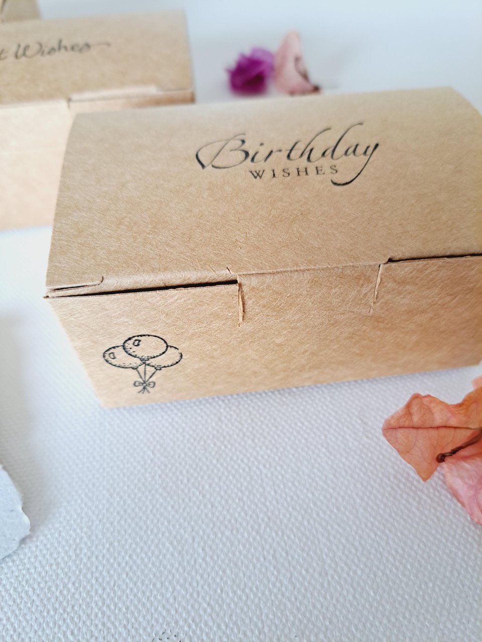 Little box of Birthday Wishes. 50 blank deckle edge paper. Mini Handmade Recycled 2x3 sheets, Neutral tones, for guests to write on at party