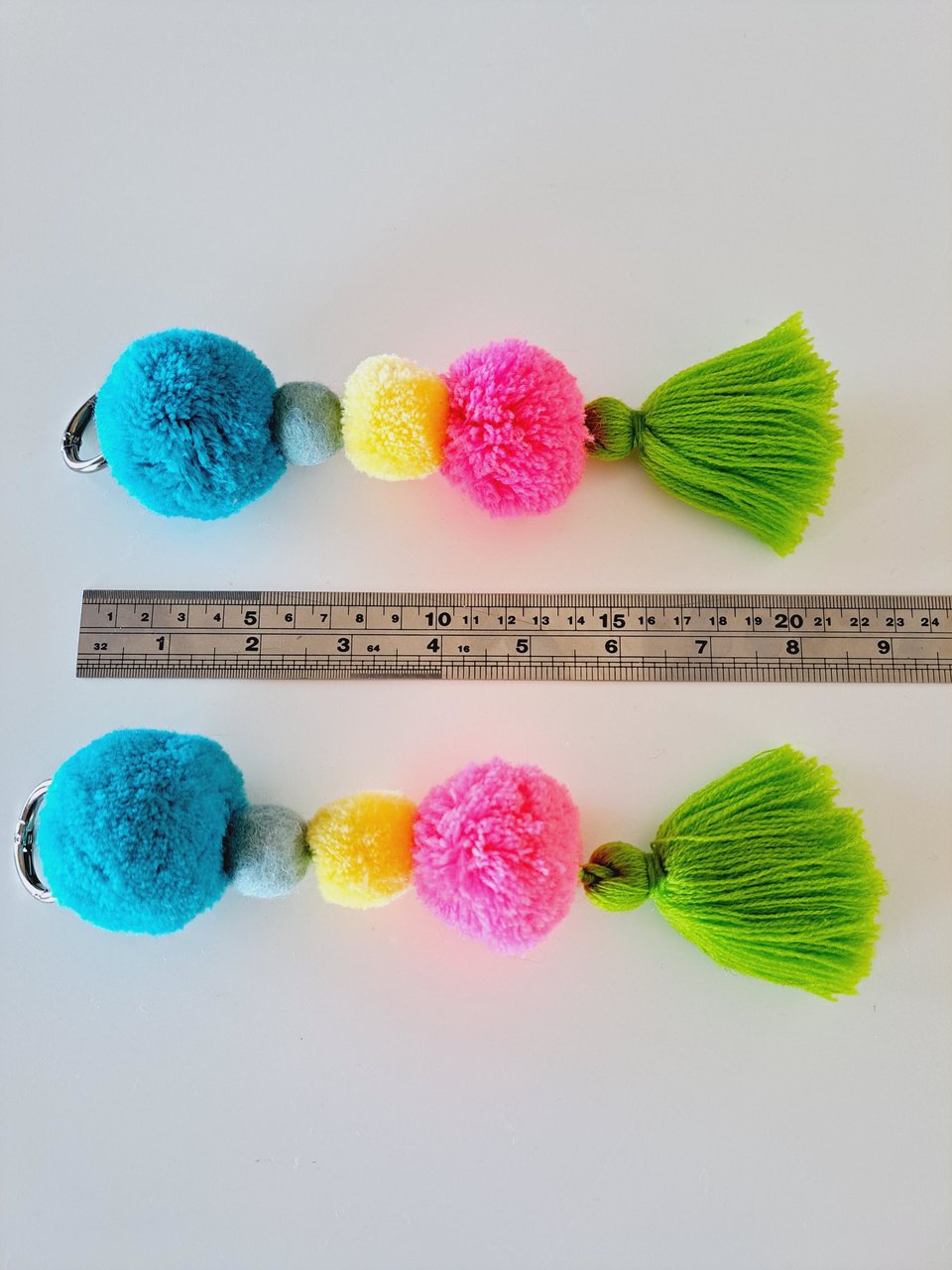 Colorful Parade Llama,  Alpaca Tassels. Pink, green and blue