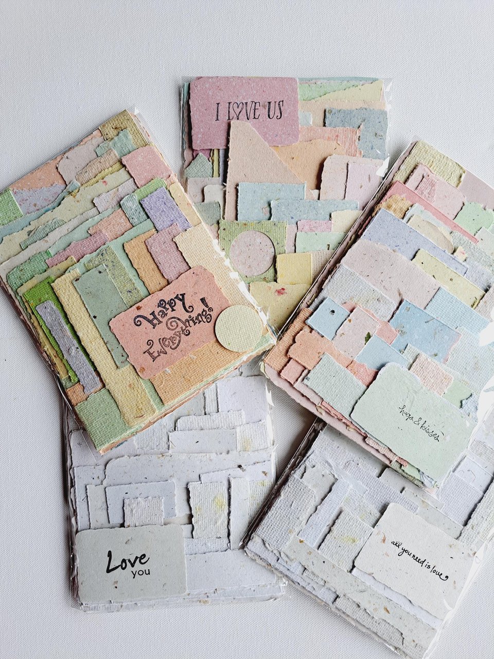 One random, mixed lucky dip mystery scrap pack of Handmade Recycled Waste Papers, Junk Journal papers, for scrapbooks, workshops, teachers.