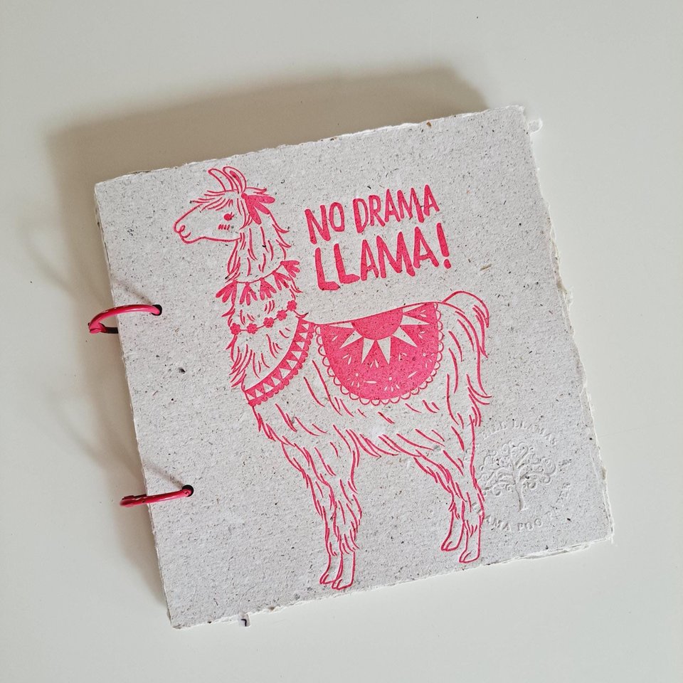 No Drama Llama Journal: Handmade Recycled Paper with Llama Poo!!