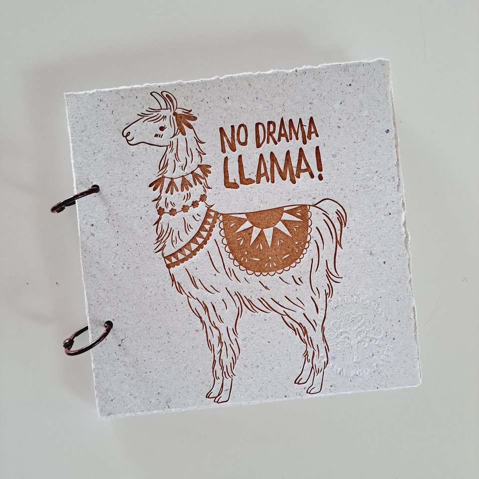No Drama Llama Journal: Handmade Recycled Paper with Llama Poo!!