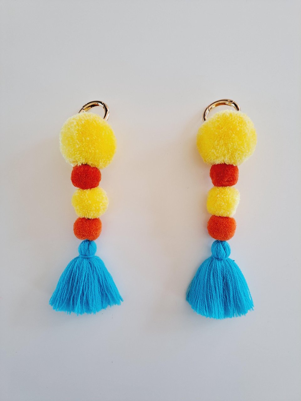 Yellow, orange and blue Llama and Alpaca Halter Tassels