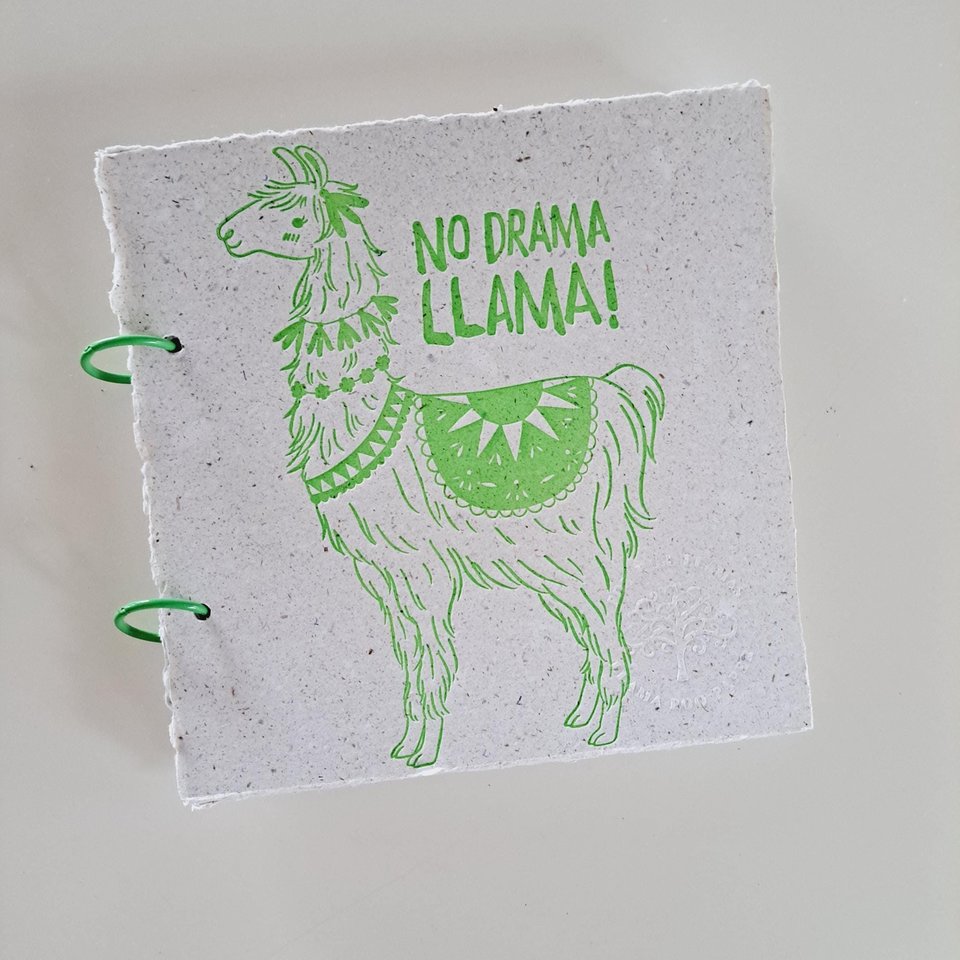 No Drama Llama Journal: Handmade Recycled Paper with Llama Poo!!