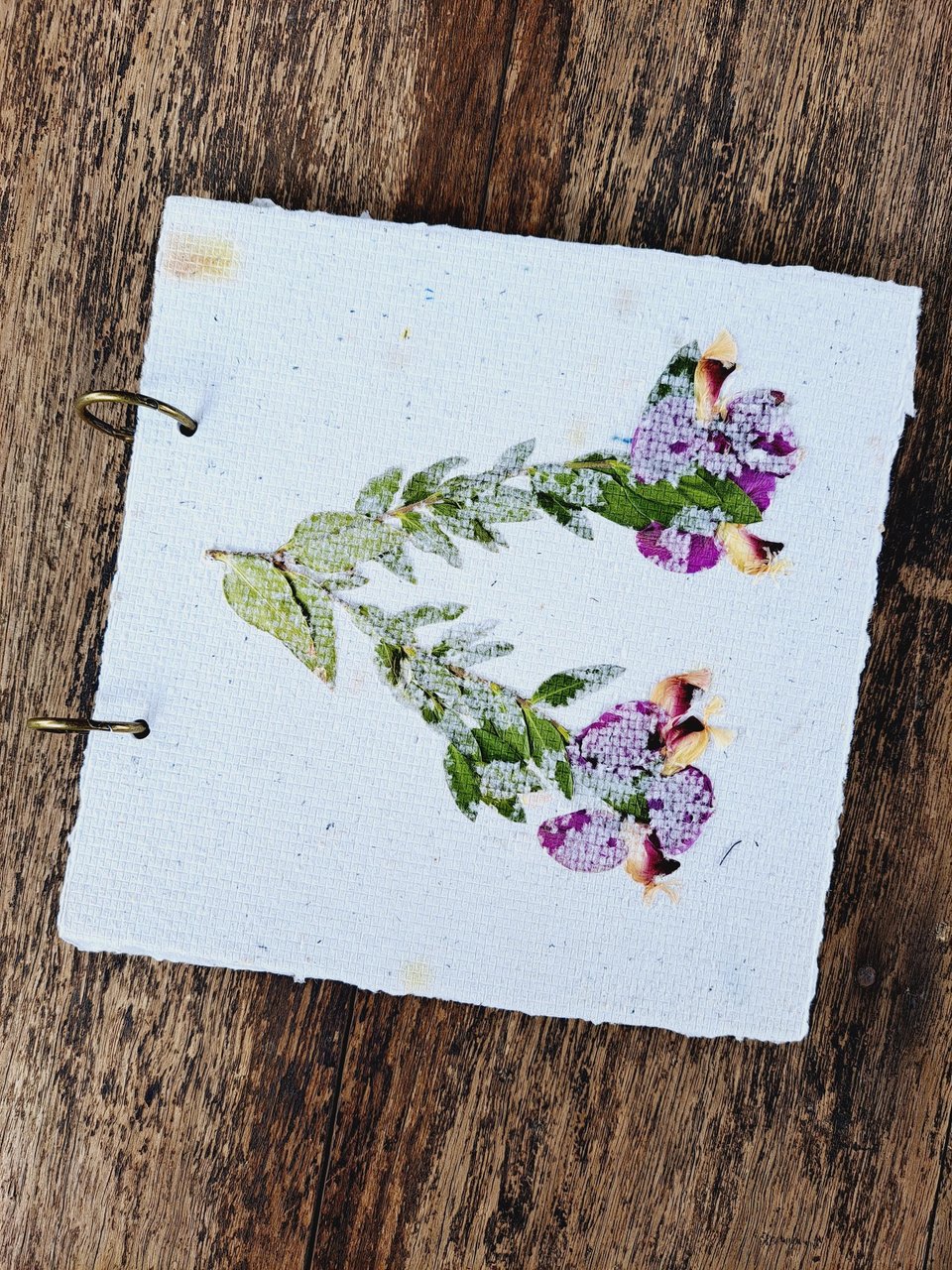 Handmade Dried Flower Journal: Recycled Paper Botanical Notebook