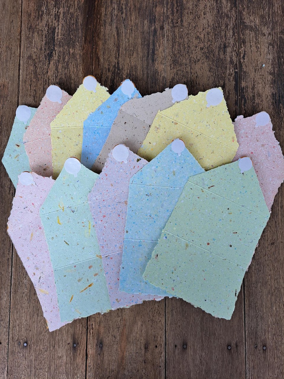 6 Old fashioned Lettergrams - Handmade Recycled Writing Paper - mixed colour folding letter sheets with seal. Gift boxed