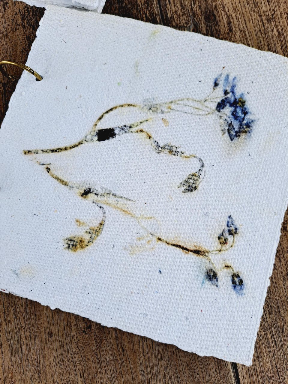 Handmade Dried Flower Journal: Recycled Paper Botanical Notebook
