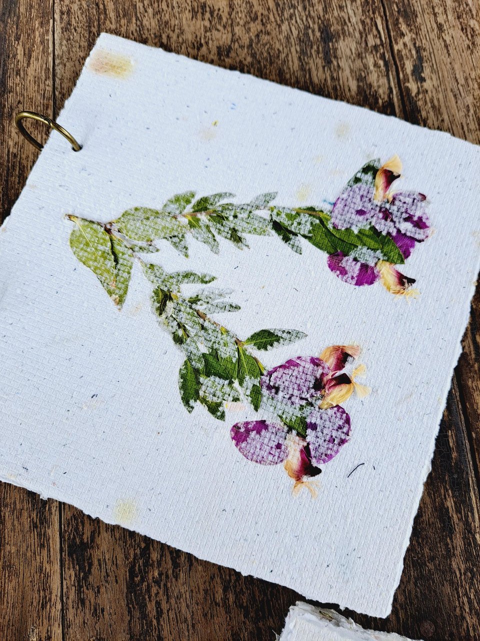 Handmade Dried Flower Journal: Recycled Paper Botanical Notebook