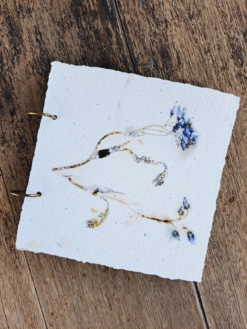 Handmade Dried Flower Journal: Recycled Paper Botanical Notebook