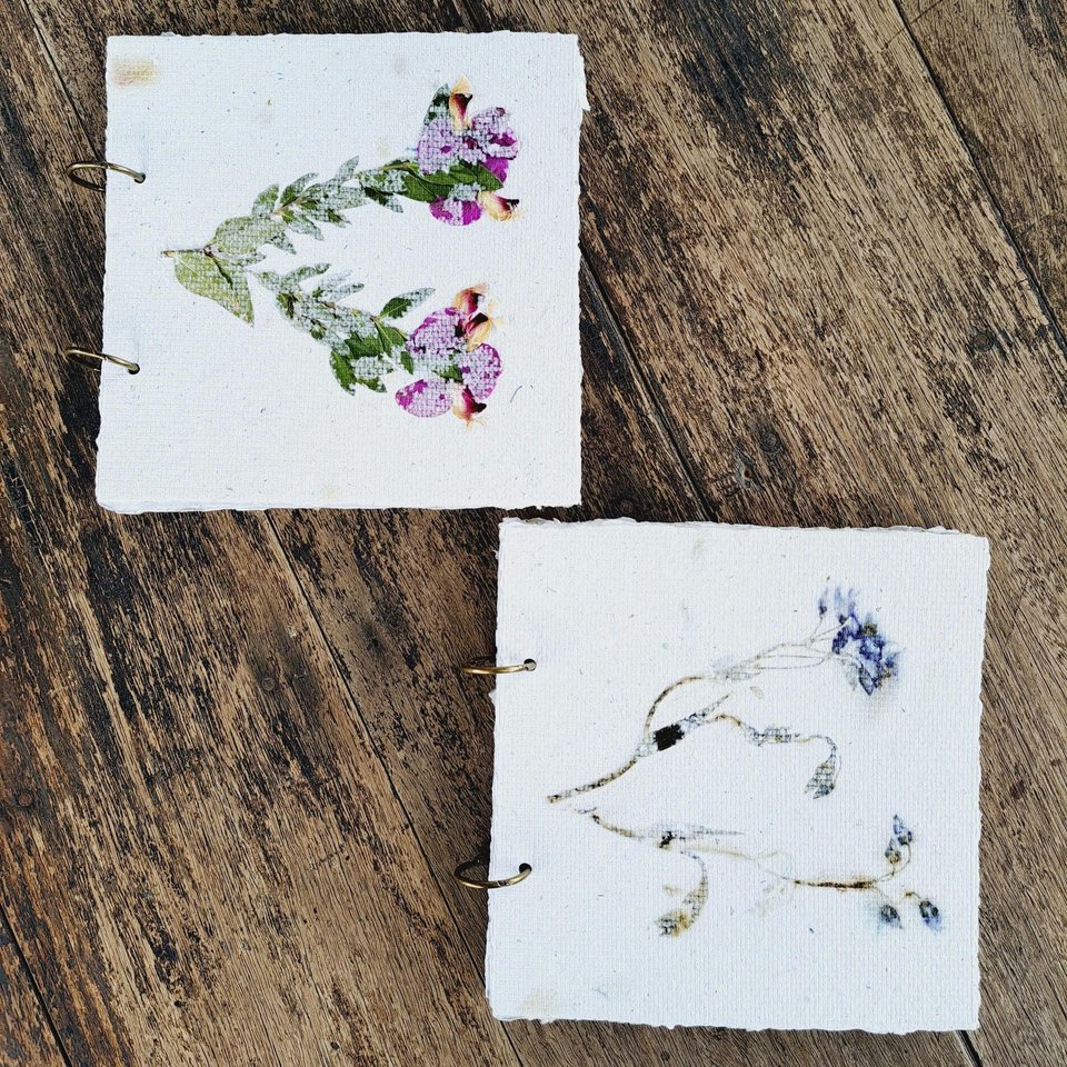 Handmade Dried Flower Journal: Recycled Paper Botanical Notebook