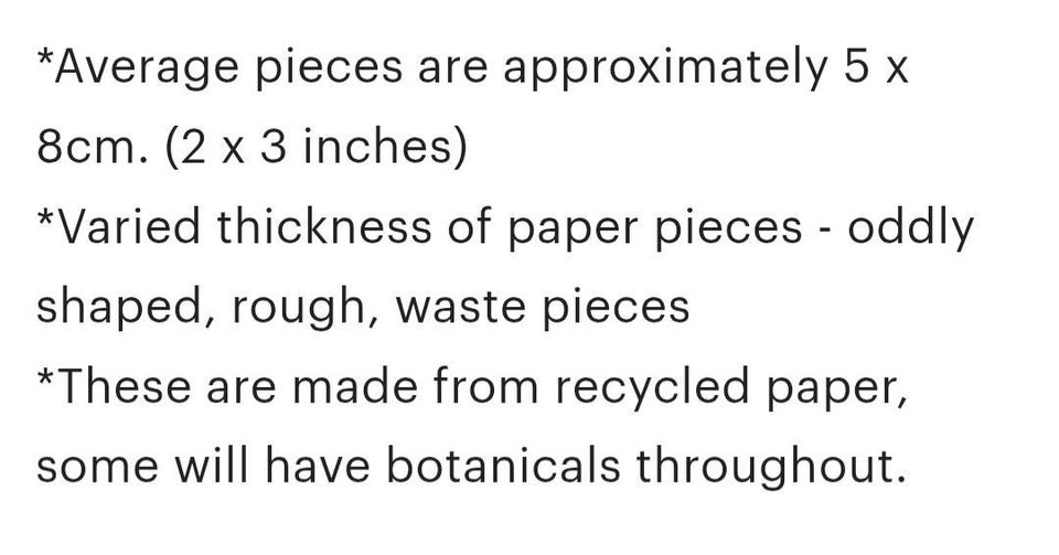 Damaged / Scrap Small Paper Pieces for Art / Craft Project. REJECTED 30 x Rough Handmade Recycled Paper with deckle edge bundle / pack.