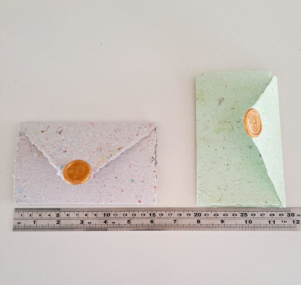 Old fashioned Folding Letters - Lettergrams - Handmade Recycled Paper - mixed colour folding writing sheets with seal.