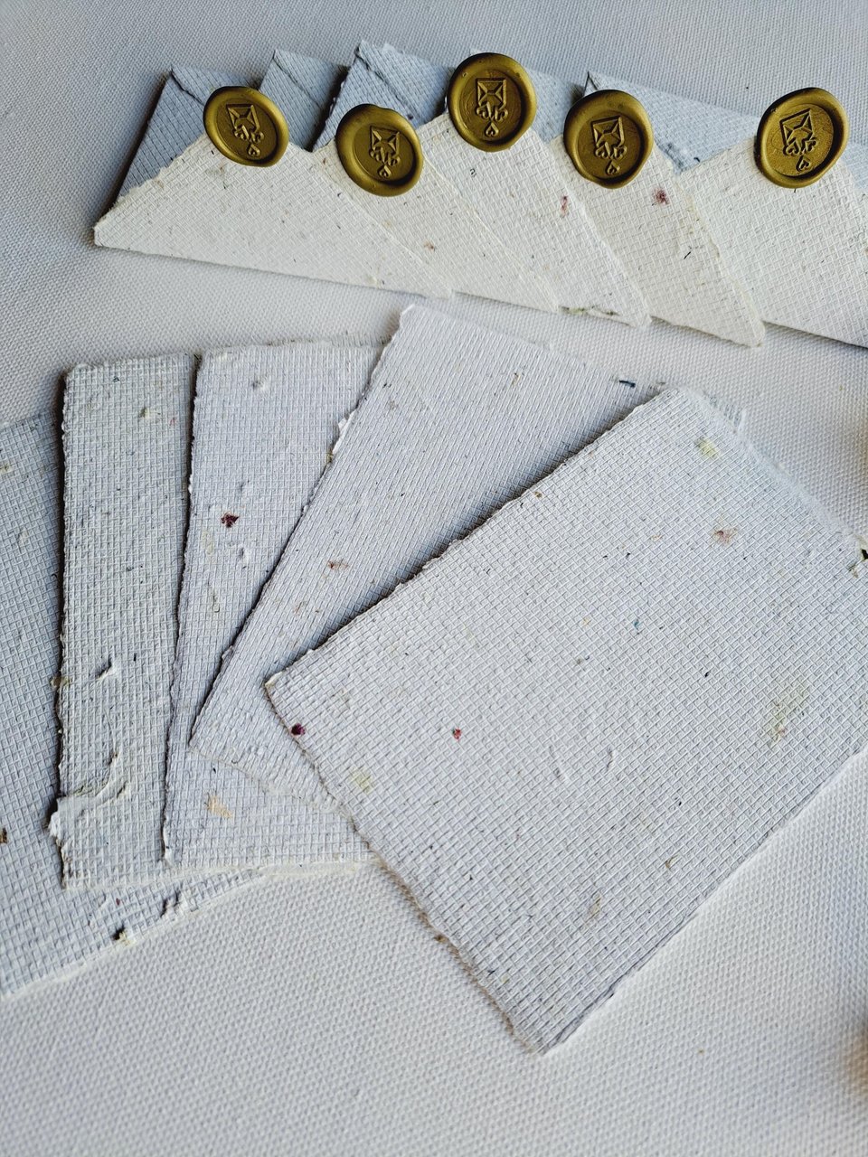 MINI Handmade Recycled Paper  note and envelope set with botanicals in gift box