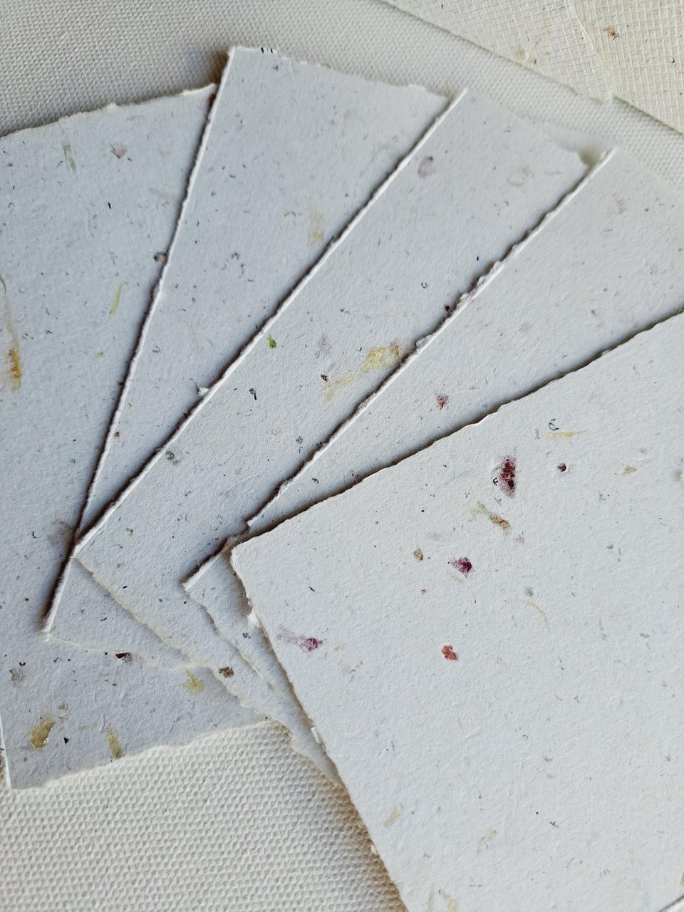MINI Handmade Recycled Paper  note and envelope set with botanicals in gift box