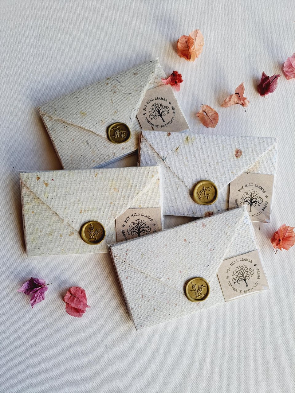 Old fashioned Lettergrams - Handmade Recycled Writing Paper - neutral tones, letter sheets with wax seal.