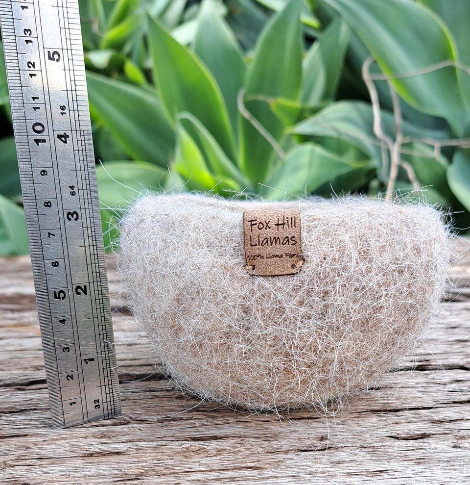 Soft and Fuzzy Llama Fibre bowl / vessel / pod