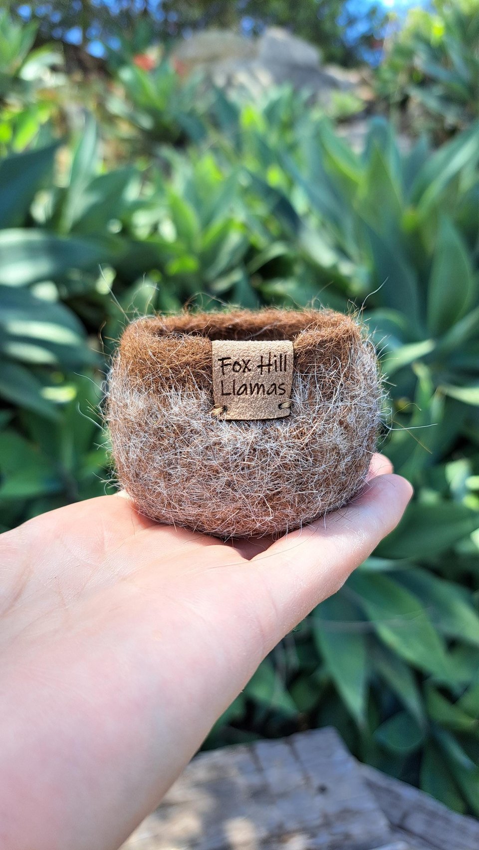 Soft Little Llama Fibre Pod, fuzzy bowl for rustic farmhouse decor