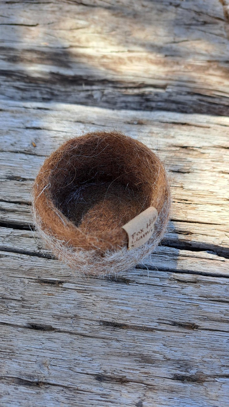 Soft Little Llama Fibre Pod, fuzzy bowl for rustic farmhouse decor
