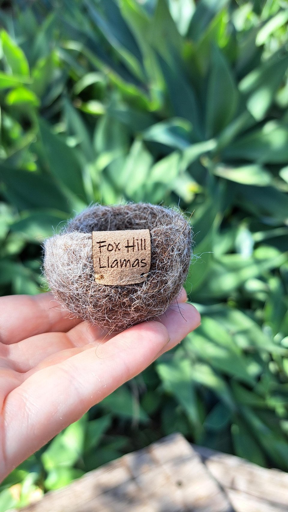 Tiny Llama Fibre fuzzy ring dish / bowl. Rustic farmhouse decor