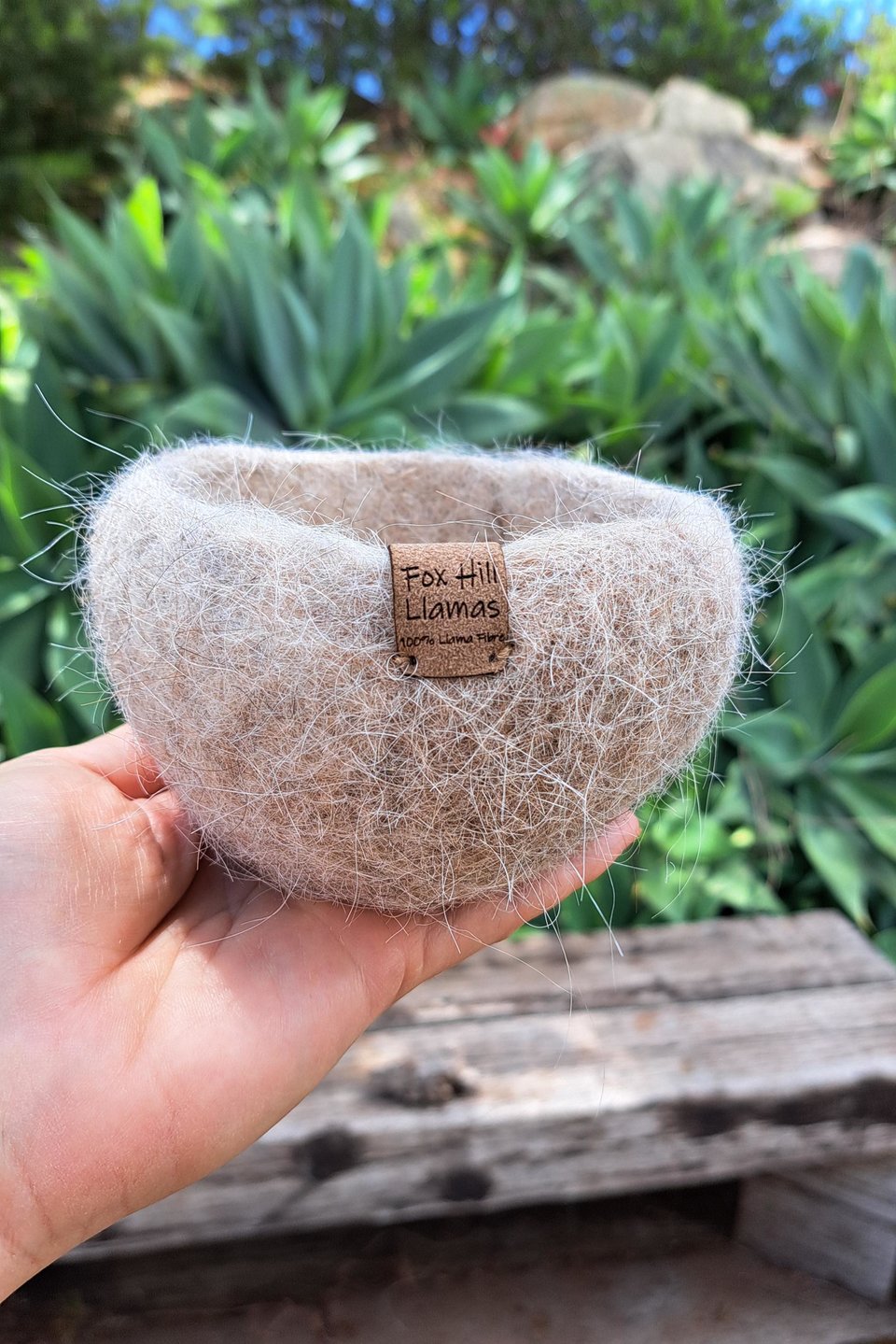 Soft and Fuzzy Llama Fibre bowl / vessel / pod