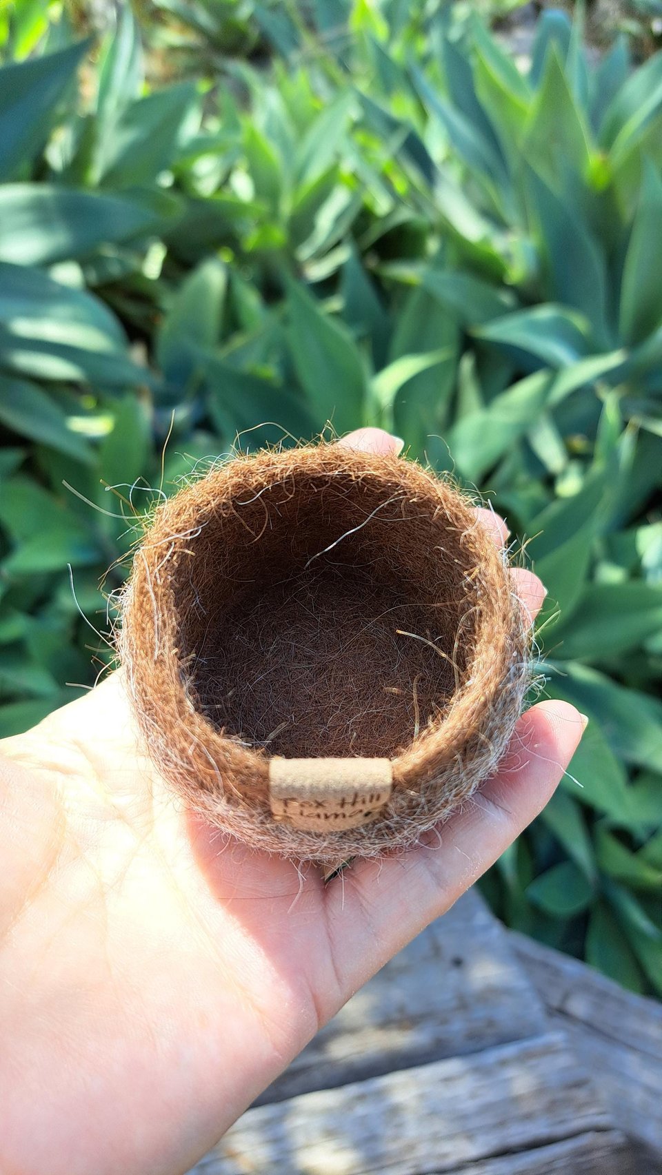Soft Little Llama Fibre Pod, fuzzy bowl for rustic farmhouse decor
