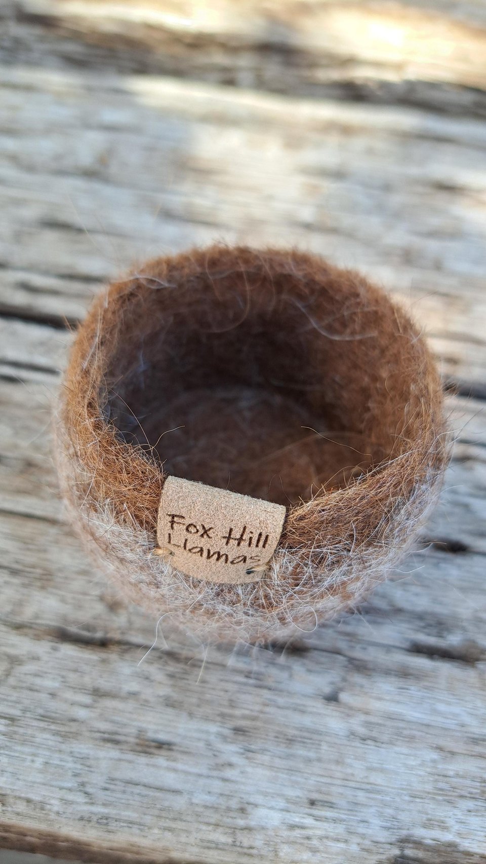 Soft Little Llama Fibre Pod, fuzzy bowl for rustic farmhouse decor