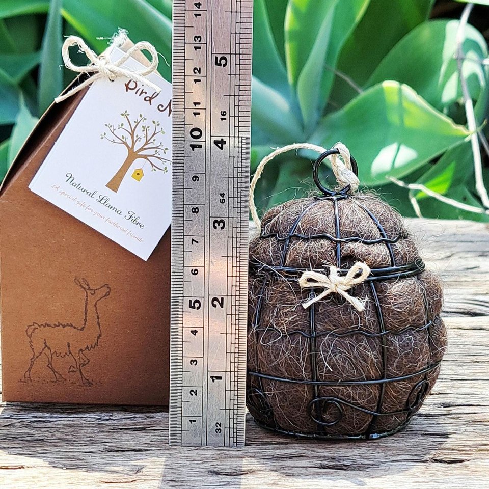 Small Bird Nester with refill in gift boxes. Llama Fibre Nesting Material for garden / bird lover. Birdhouse / birdbath / feeder accessory