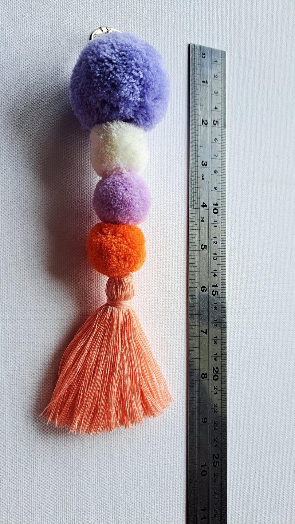 Peach and purple Llama / Alpaca Halter Tassels packaged for gifting.